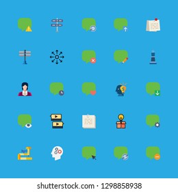 thinking icons set with businesswoman, stapple and mind vector set
