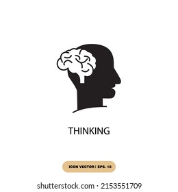 thinking icons  symbol vector elements for infographic web