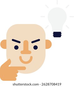 Thinking Idea Mind Icon Vector Flat Illustration