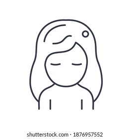 Thinking image icon, linear isolated illustration, thin line vector, web design sign, outline concept symbol with editable stroke on white background.