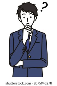 Thinking junior high school and high school boys wearing blazer