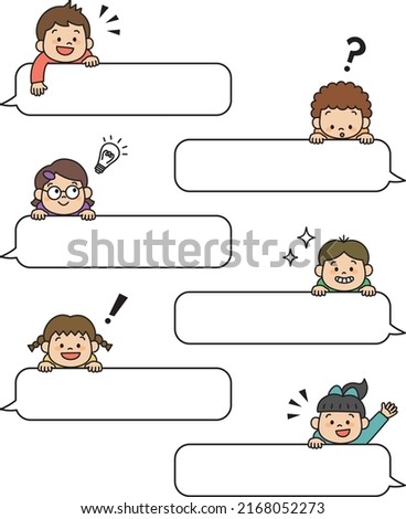 Thinking kids and Speech bubbles