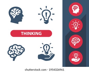 Thinking, Knowledge, Idea Icons. Professional, pixel perfect icons. EPS 10 format.