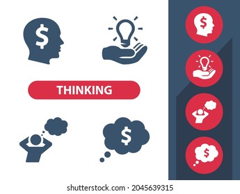 Thinking, Knowledge, Idea Icons. Professional, pixel perfect icons. EPS 10 format.