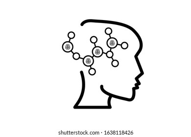 Thinking line icon. Human head with open brain. Brain work concept. Vector illustration can be used for topics like human mind, intelligence, mental work