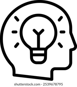 Vector de ilustración de icono de línea de pensamiento