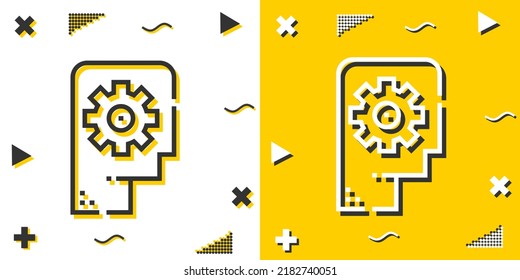 thinking line icon. Simple outline style.thinking linear sign. Vector illustration isolated on white background. Editable stroke EPS 10