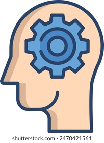 Thinking linear color vector illustration
