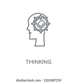 Thinking linear icon. Thinking concept stroke symbol design. Thin graphic elements vector illustration, outline pattern on a white background, eps 10.