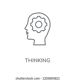 Thinking linear icon. Thinking concept stroke symbol design. Thin graphic elements vector illustration, outline pattern on a white background, eps 10.