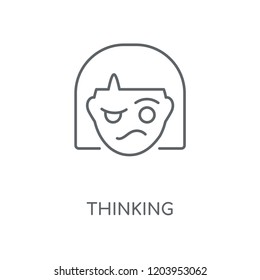 Thinking linear icon. Thinking concept stroke symbol design. Thin graphic elements vector illustration, outline pattern on a white background, eps 10.