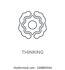 Thinking linear icon. Thinking concept stroke symbol design. Thin graphic elements vector illustration, outline pattern on a white background, eps 10.