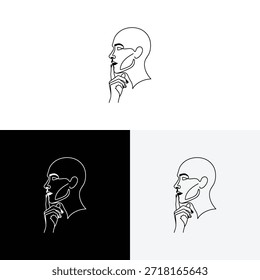 thinking logo icon with minimalist linear design style