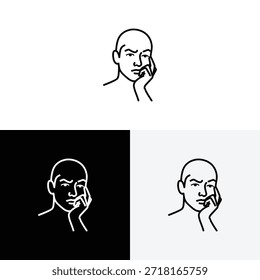 ícone de logotipo de pensamento com estilo de design linear minimalista