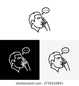 ícone de logotipo de pensamento com estilo de design linear minimalista