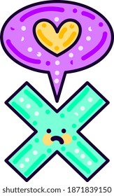 Thinking of love, illustration, vector on white background.
