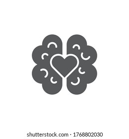 Thinking of love vector icon symbol fall in love isolated on white background