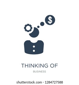 thinking of making money icon vector on white background, thinking of making money trendy filled icons from Business collection, thinking of making money vector illustration