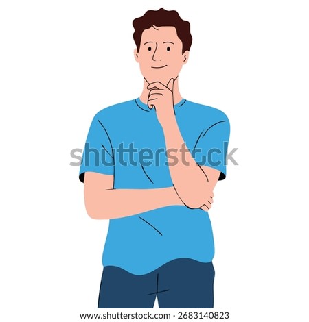 Thinking man avatar vector illustration design idea creativity imagination genius symbol of innovation knowledge and intelligence concept for visuals