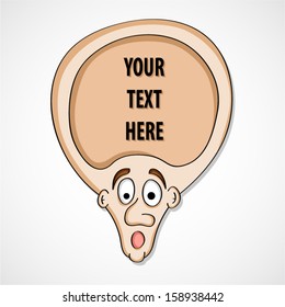A thinking man with a big head. Blank space for your text.
