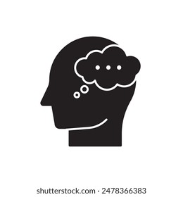 Thinking man icon design, isolated on white background, vector illustration