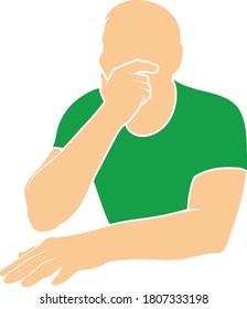 Pensando en el icono del hombre. Diseño de color plano. Ilustración vectorial.