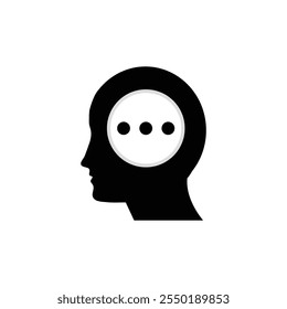 Thinking man icon vector Illustration of brain