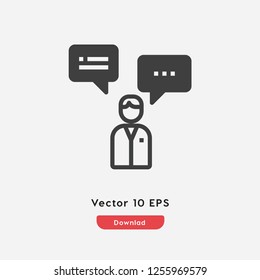 Thinking man icon vector. Thinking man symbol. Linear style sign for mobile concept and web design. Thinking man symbol illustration. Pixel vector graphics - Vector.