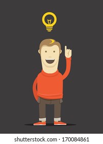 The thinking man illustration. Good idea