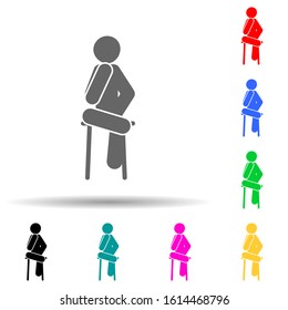 Thinking, man multi color style icon. Simple glyph, flat vector of man sitting on icons for ui and ux, website or mobile application