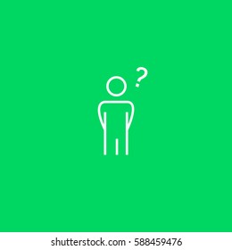 thinking man with question icon vector