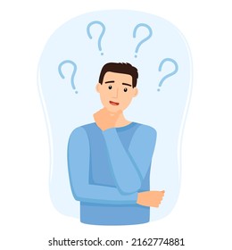 Thinking Man Question Marks Vector Illustration Stock Vector (Royalty ...