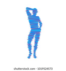 Thinking man. Silhouette of a standing man. Idea concept vector illustration.