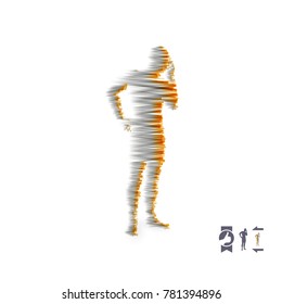 Thinking man. Silhouette of a standing man. Idea concept vector illustration.