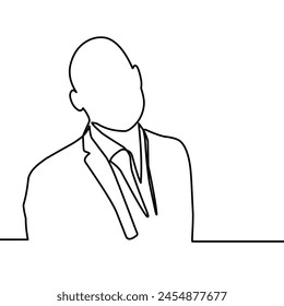 Hombre pensante - Dibujo de línea simple