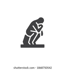 Thinking man statue vector icon. filled flat sign for mobile concept and web design. Thinking man sculpture glyph icon. Symbol, logo illustration. Vector graphics