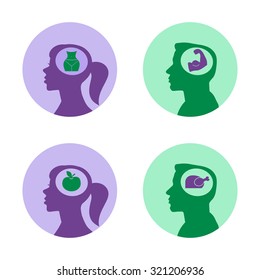 thinking man and woman silhouettes about health