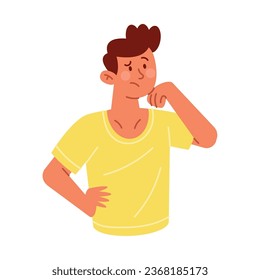 vector preocupado por el hombre de pensamiento