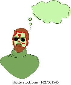 Thinking man.Vector illustration on a white background.