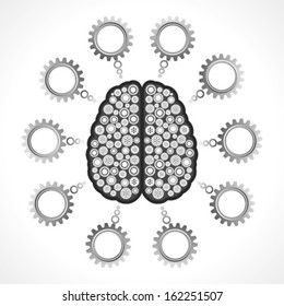 Thinking of mechanics concept with cog wheel stock vector 
