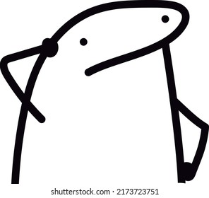 Thinking Meme Flork Confused Illustration Vector