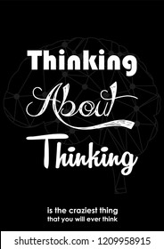 Thinking message for a poster or banner. 