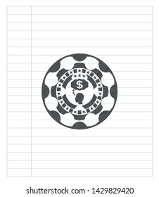 thinking in money icon drawn with pencil strokes. Vector Illustration. Detailed.