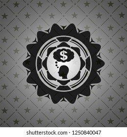 thinking in money icon inside black badge