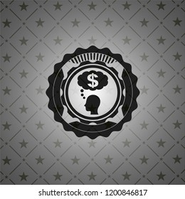 thinking in money icon inside dark badge