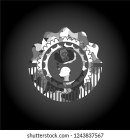 thinking in money icon inside grey camo texture