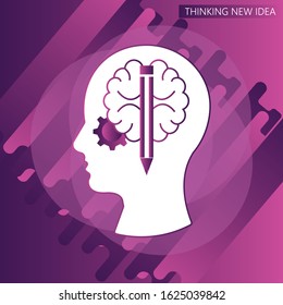 Thinking new idea. idea concept with human head