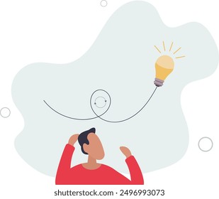 thinking new way to solve problem or make decisions, innovation idea to disruption concept.flat design.illustration with people.