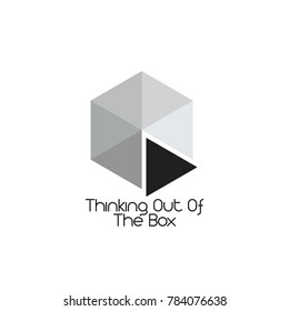 thinking out of the box symbol vector