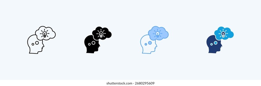 Thinking Outline Icon Illustration Vector